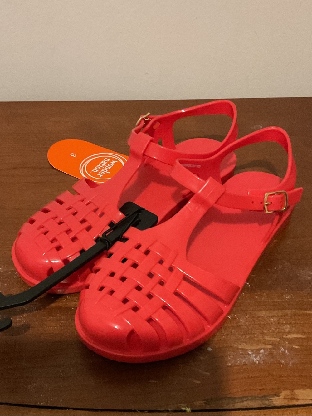 wonder nation Coral Pink Jelly Sandals with Buckle